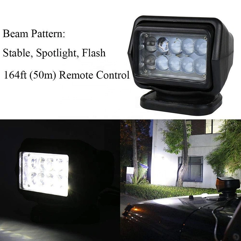 Magnet Base 360 Degree Rotating Remote Control 50W LED Search Light Emergency Lighting for Car Boat 4x4 Truck