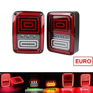 OVOVS Clear Lens Taillights Assembly Tail Lights with Turn Signal Reverse Rear TailLights for Jeep JK JKU