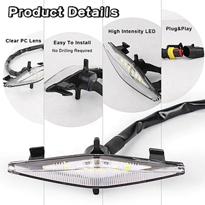 OVOVS 4Runner White Led Light Clear Lens Grille Light Kits With Fuse Harness for Toyota