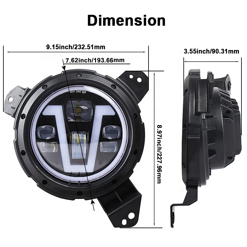 OVOVS New Upgrade Design 9 inch Led Headlight with 