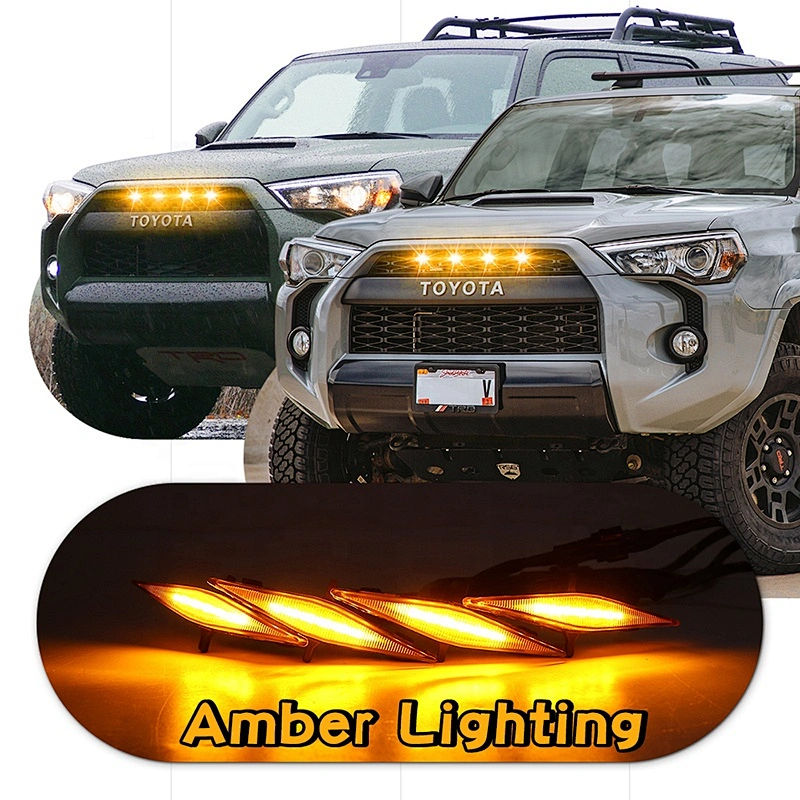 OVOVS 12v Amber Grille Lights Diamond Shape Grill Front Light for Toyota 4Runner TRD Pro Grille