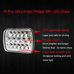 Auto parts best price 5X7inch square headlight 45w 12v led offroad car light for truck