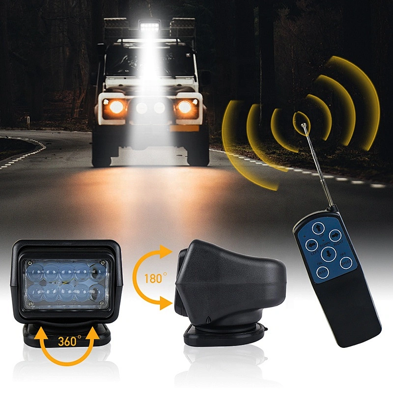 OVOVS 50W Marine Search Light Led Spot Light 12/24V Wireless Spotlight for Boat Trucks Off Road