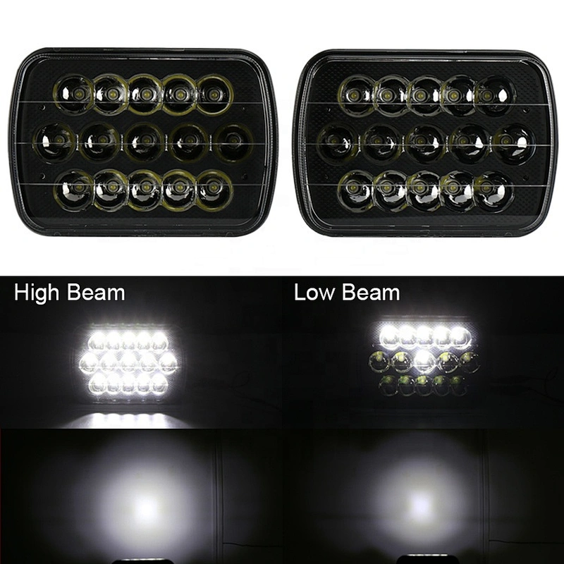OVOVS Off Road 5X7'' black bezel square led headlight with high/low beam fits for Jeep Toyata Hummer