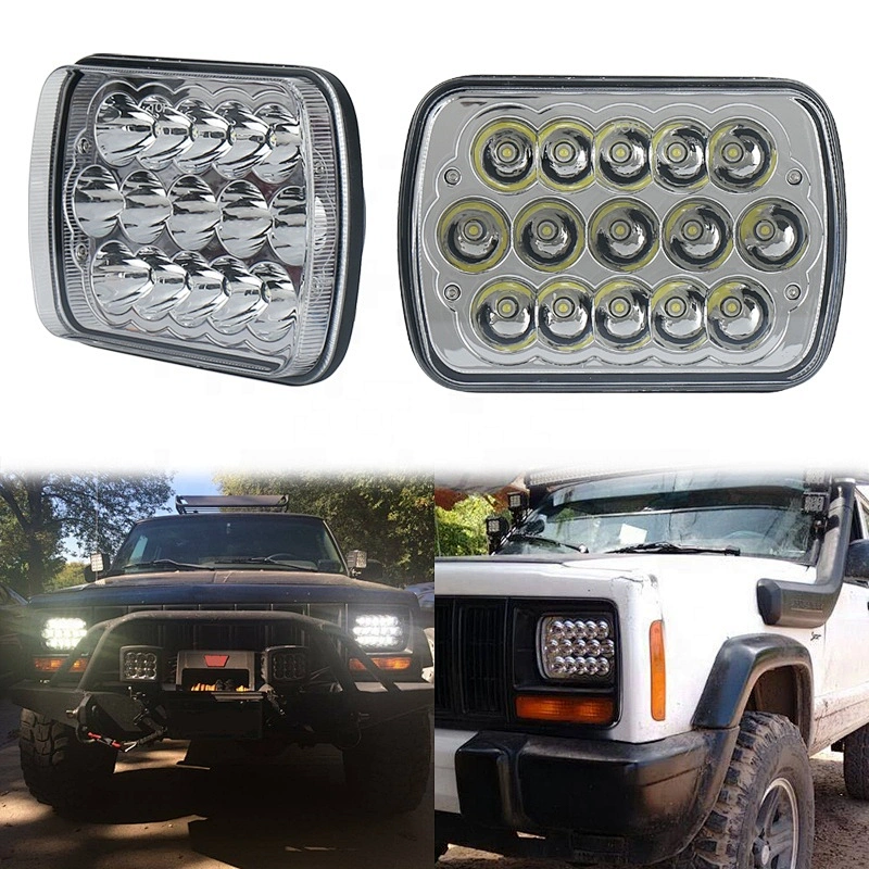 Auto parts best price 5X7inch square headlight 45w 12v led offroad car light for truck