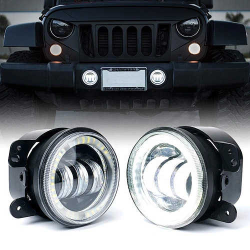 OVOVS Auto Parts 4'' Led DRL Fog Light 30W 4Inch Halo Led Fog Light For Jeep Wrangler