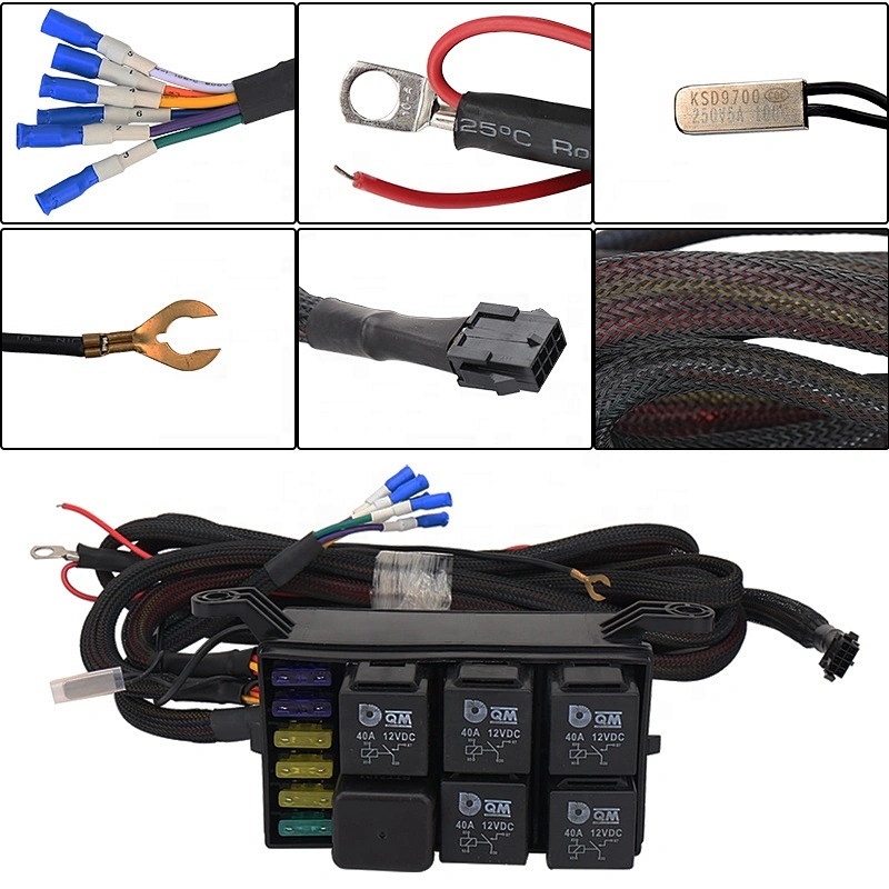 Control Box System 6 Rocker Switches Panel with Wiring Harness&Voltage meter for Jeep Wrangler JK