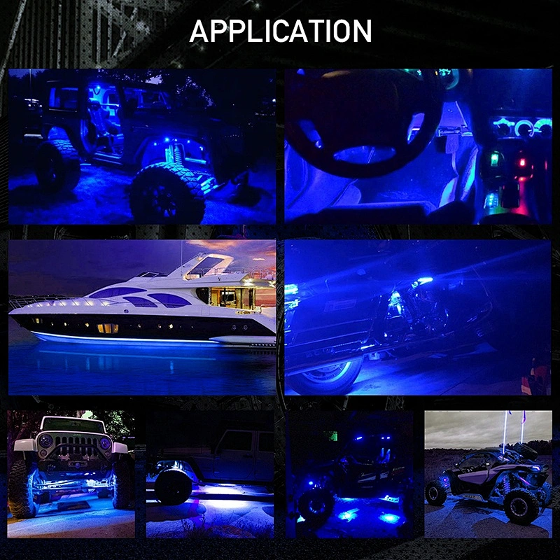 OVOVS 2Inch Led Underglow Lights Mini Trucks Lights Blue Led Rock Lights