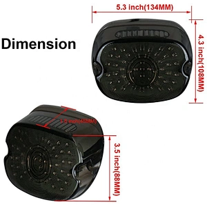 OVOVS Smoked Brake Light Motorcycle Tail Light 12v for Harley Dyna Sportster
