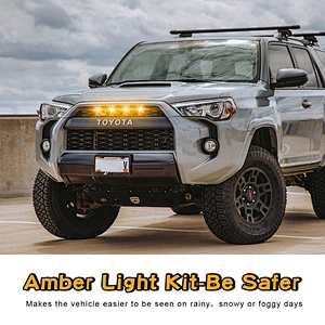 OVOVS 12v Amber Grille Lights Diamond Shape Grill Front Light for Toyota 4Runner TRD Pro Grille