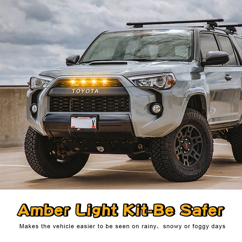 OVOVS 12v Amber Grille Lights Diamond Shape Grill Front Light for Toyota 4Runner TRD Pro Grille