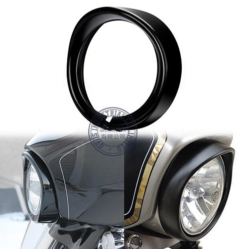 7inch Black Visor Type Motorcycle Trim Ring Headlight Ring for  Harley Davidson 12-14 FLD 86-14 FLST 83-13 Touring Bike