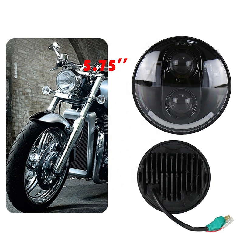 OVOVS 5.75 inch 40W LED Headlight with High/Low Beam White DRL Motorcycle Lights for Harley Davidson