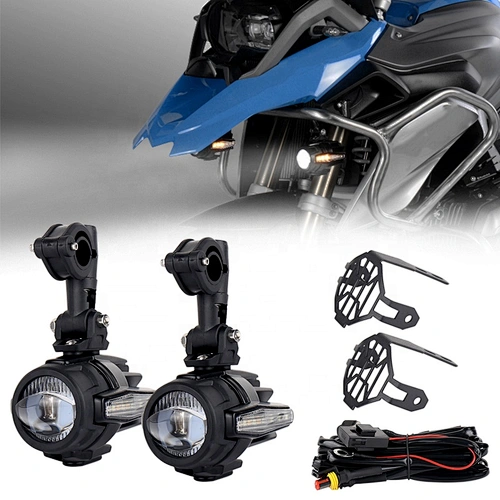 OVOVS LED Auxiliary Light 40W Motorcycle Driving Lights with Turn Signal Lights for BMW K1600 R1200G KTM Honda