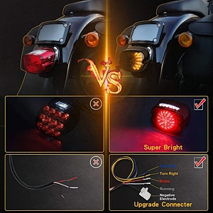OVOVS Smoked Brake Light Motorcycle Tail Light 12v for Harley Dyna Sportster