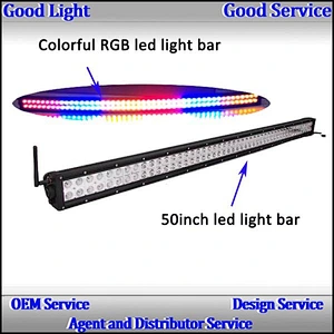 OVOVS Waterproof remote control wireless 288w 50 inch RGB led light bar for boat ,vehicle