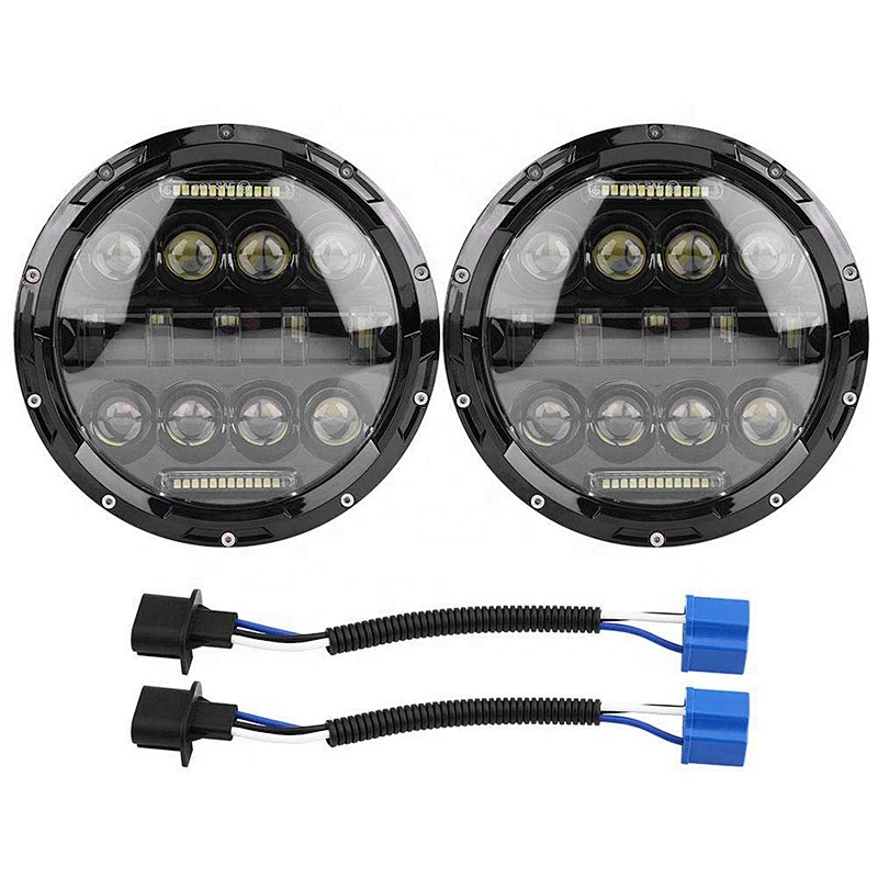 OVOVS 7inch 75w 12V Led Round Headlight with DRL Auto Parts Headlamps 7