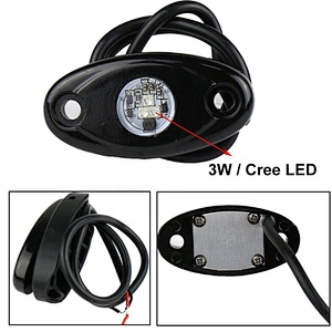 OVOVS 9W 2 inch Aluminum LED Rock Light with Multiple Color Under Light Flashing, Music Mode for Underglow Off Road Trucks