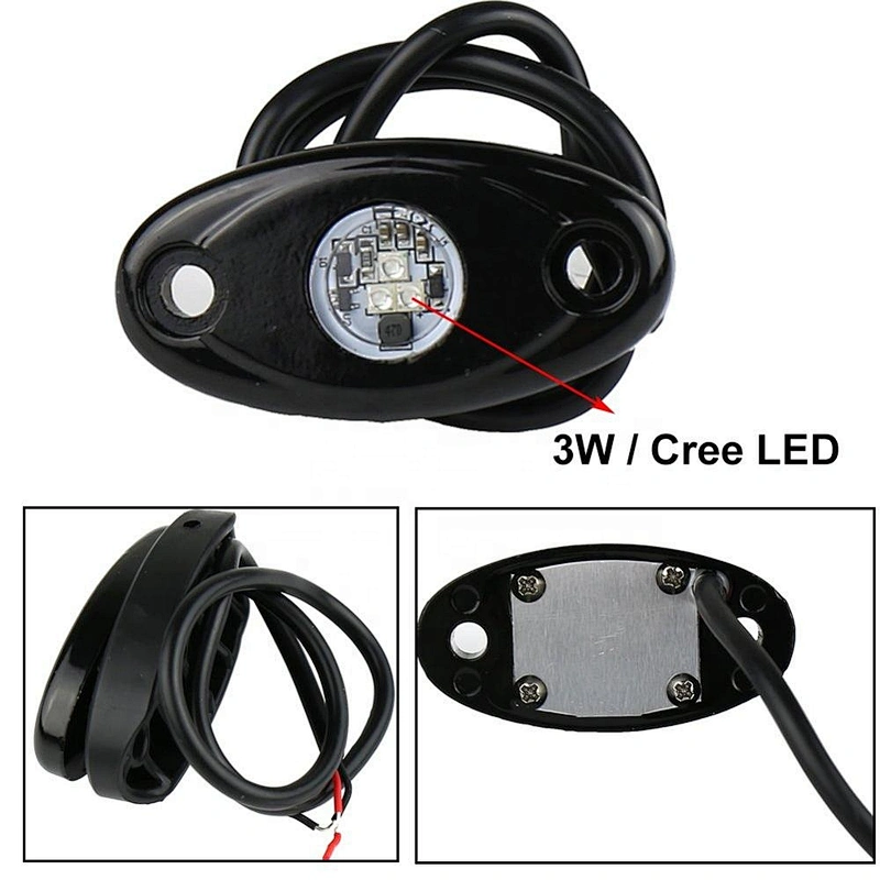 OVOVS 9W 2 inch Aluminum LED Rock Light with Multiple Color Under Light Flashing, Music Mode for Underglow Off Road Trucks