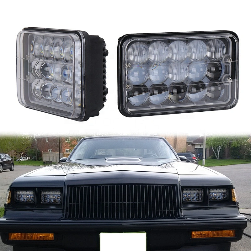 OVOVS 4D Lens 4x6 Inch LED Headlight 45w Rectangular Combo Beam Headlight