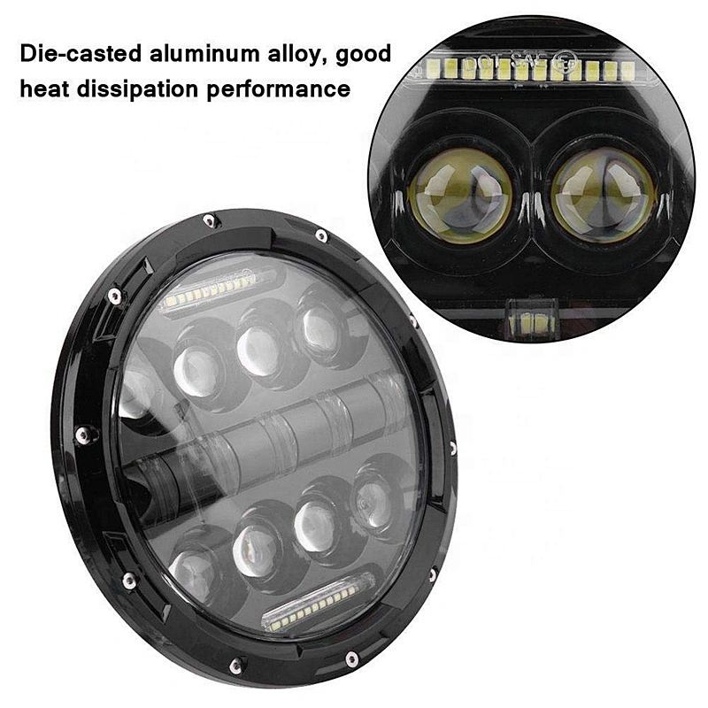OVOVS 7inch 75w 12V Led Round Headlight with DRL Auto Parts Headlamps 7
