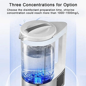 OVOVS 2L Disinfection Liquid Making Machine with Portable Split Bottle Homemade Sanitizer for Outdoor Household Cleaning