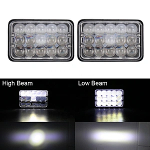 OVOVS 4D Lens 4x6 Inch LED Headlight 45w Rectangular Combo Beam Headlight