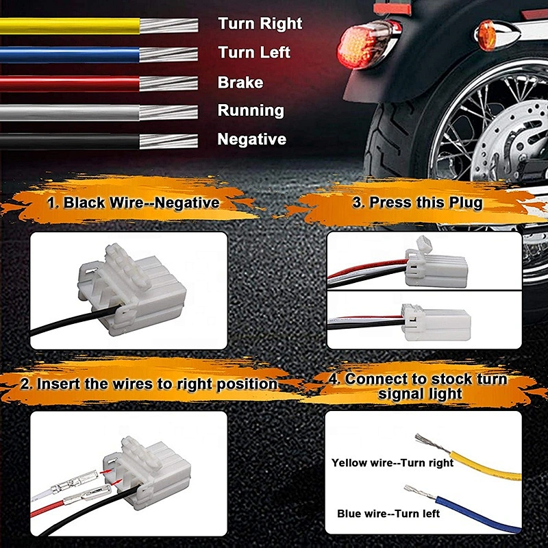 OVOVS for Harley Tail light 12V Brake Turn Signal Rear Led Tail Light for Motorcycle Sportster Dyna