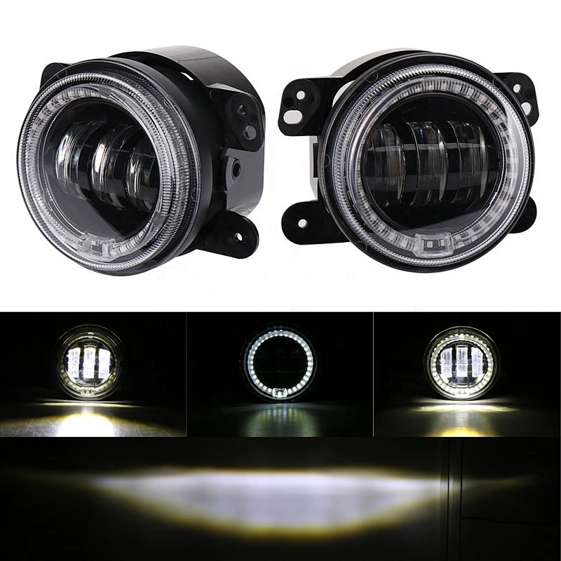 OVOVS Auto Parts 4'' Led DRL Fog Light 30W 4Inch Halo Led Fog Light For Jeep Wrangler