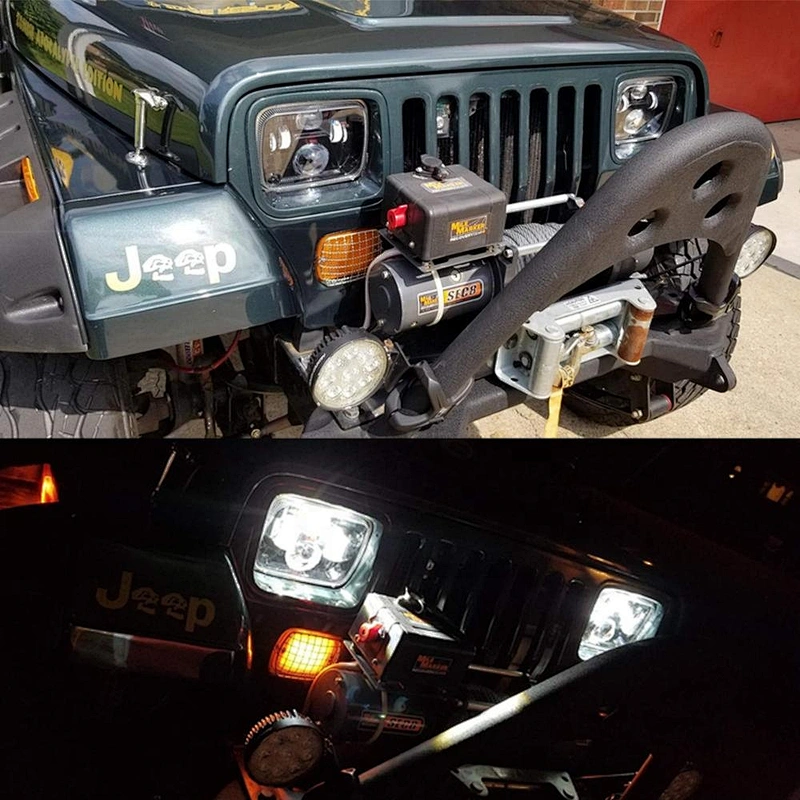 OVOVS Rectangular Led Headlamp Offroad Trucks High Low 6x7