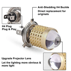 OVOVS New Headlight Bulb 35W Motorcycle Headlamps H4 Replacement Bulb with High Low Beam