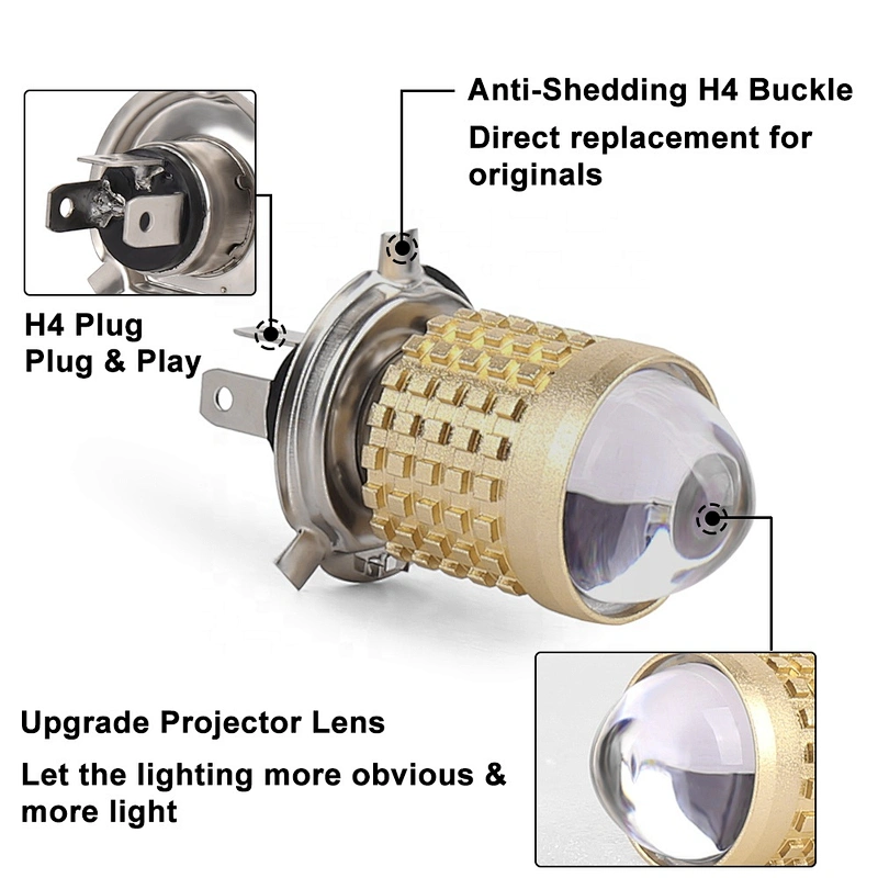 OVOVS New Headlight Bulb 35W Motorcycle Headlamps H4 Replacement Bulb with High Low Beam