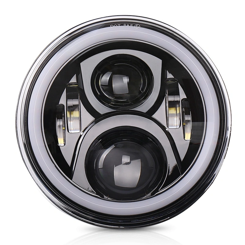 OVOVS 50W 7 Inch Round Led Headlight with DRL Turn Signal Light Led for Jeep