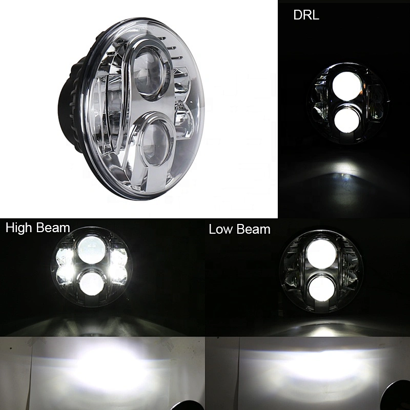 Auto parts OVOVS Projector 7 Inch Hi/Lo Beam DOT Round 80W JK 7'' Led Headlight for J-eep Wrangler Motorcycle
