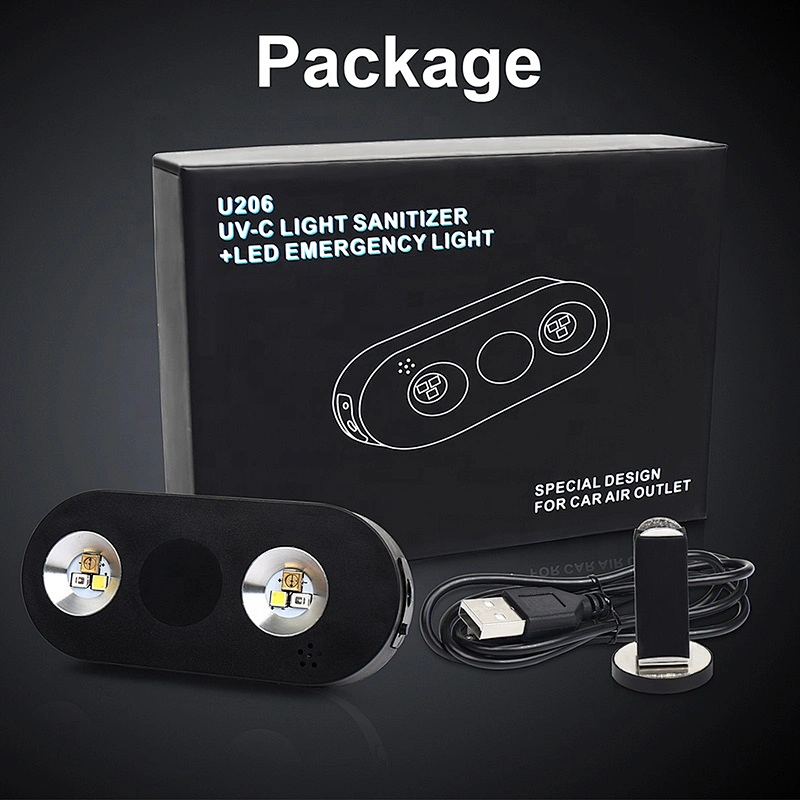 OVOVS Latest Portable UV Disinfection lamp for car accessories UV sterilizer light LED lighting sanitizer in air outlet