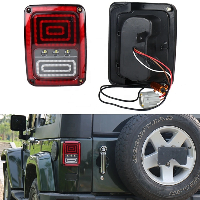 OVOVS new running brake reverse turn function led Clear PC lens jk rear tail light for j-eep wrangler