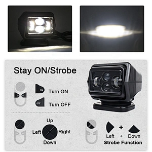 OVOVS 60W Led 360 Degree Searchlight Wireless Spotlight Magnetic Base for Car Boat Vehicles 1PCS