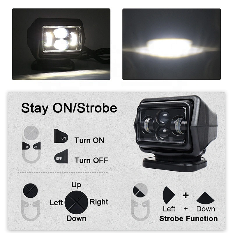 OVOVS 60W Led 360 Degree Searchlight Wireless Spotlight Magnetic Base for Car Boat Vehicles 1PCS