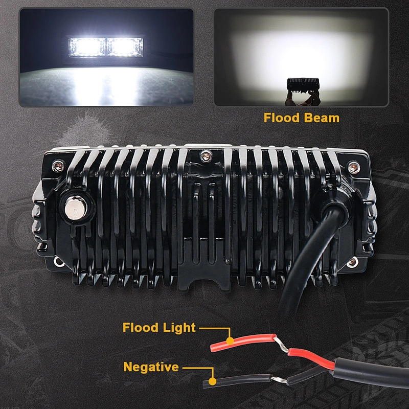 OVOVS 40W LED Flood Beam Work Light 4x4 Pickup Off-Road Driving Light Bar