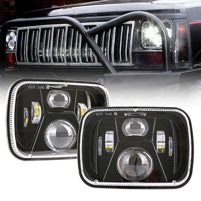 OVOVS Rectangular Led Headlamp Offroad Trucks High Low 6x7