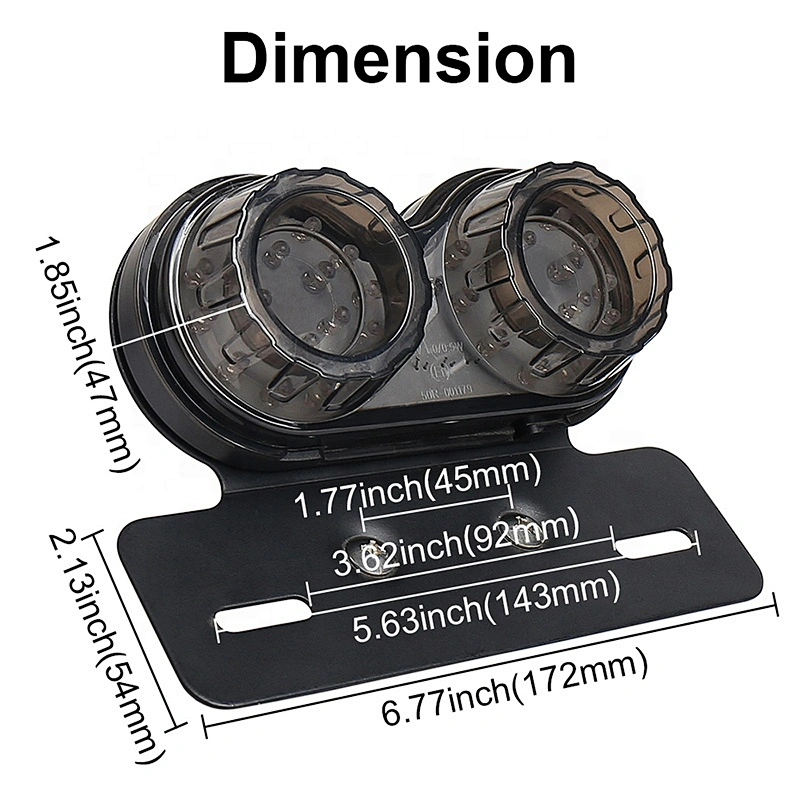 OVOVS Universal Motorcycle Tail Light and License Plate Holder Turn Signals Brake Stop Lights for Harley Bmw Honda