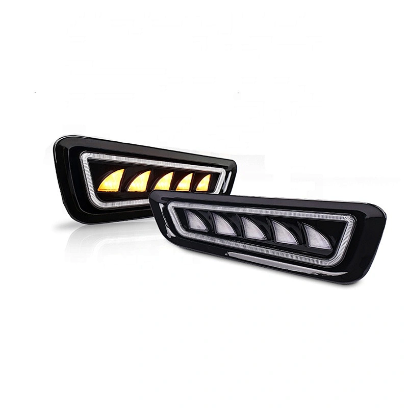 OVOVS 12V Three-Color Turn Signal Light with White Yellow Blue DRL Turn Signal Fog Lamp for Ford Raptor
