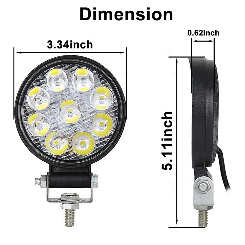 OVOVS 3.5inch round led mini work light 27w spot work light strobe work light