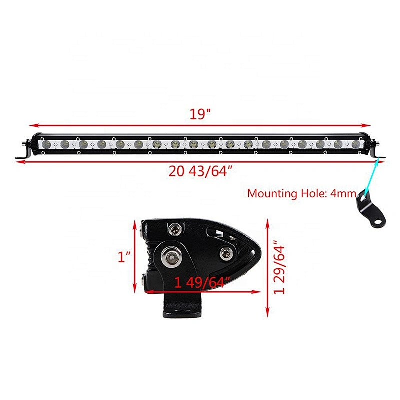 OVOVS Factory Price 54w Single Row LED Light Bar 19
