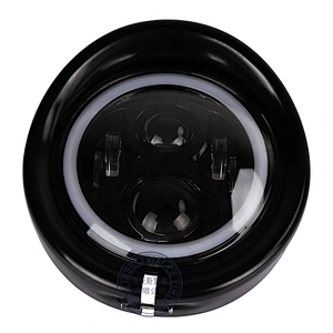 7inch Black Visor Type Motorcycle Trim Ring Headlight Ring for  Harley Davidson 12-14 FLD 86-14 FLST 83-13 Touring Bike