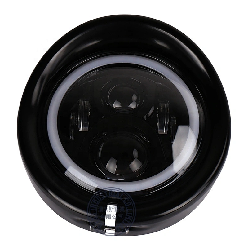 7inch Black Visor Type Motorcycle Trim Ring Headlight Ring for  Harley Davidson 12-14 FLD 86-14 FLST 83-13 Touring Bike