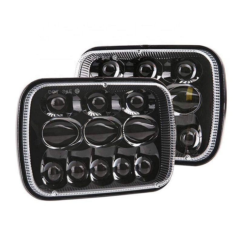 OVOVS Square 7x6 LED Headlight 5D Lens Headlight 5x7Inch for Pickup Trucks 2pcs