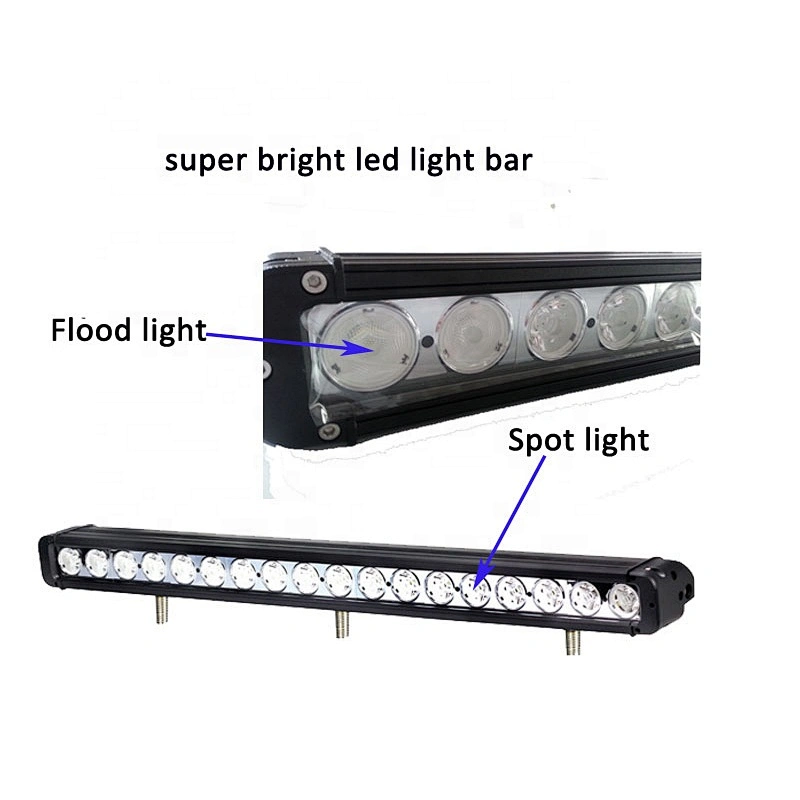 OVOVS 180W Single Row Led Light Bar Spot Flood Combo Beam 12V Led Light Bar For Trucks Pickup 4x4