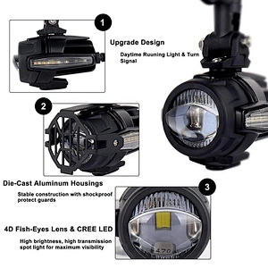 OVOVS 40W Motorcycle Auxiliary Fog Light 12V DRL Turn Signal Auxiliary Light for BMW Motorcycle