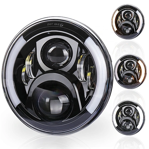 OVOVS Motorcycle 7 inch round LED Headlight with DRL Turn Signal Headlight for Honda Motorcycle